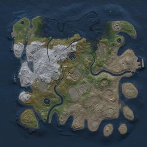 Thumbnail Rust Map: Procedural Map, Size: 3500, Seed: 606786, 14 Monuments