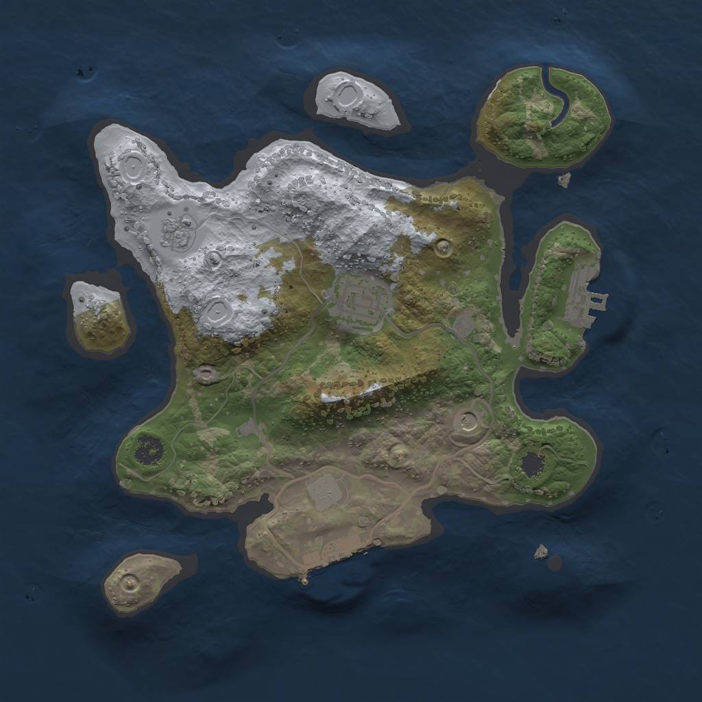 Rust Map: Procedural Map, Size: 2500, Seed: 132672963, 8 Monuments