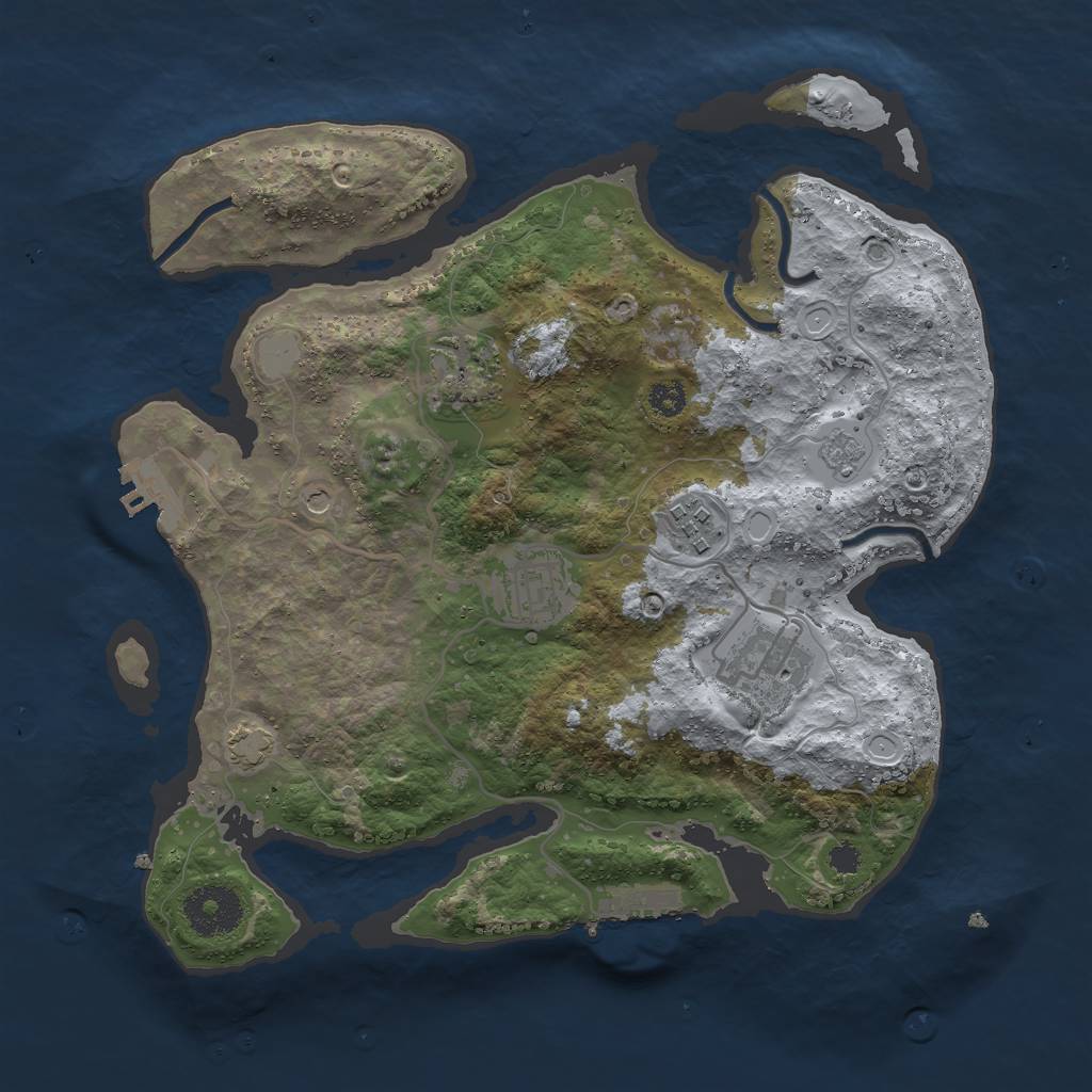 Rust Map: Procedural Map, Size: 3000, Seed: 25698, 12 Monuments