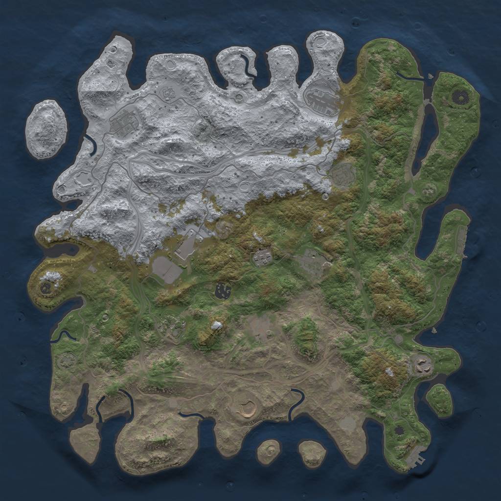 Rust Map: Procedural Map, Size: 4500, Seed: 72270050, 19 Monuments