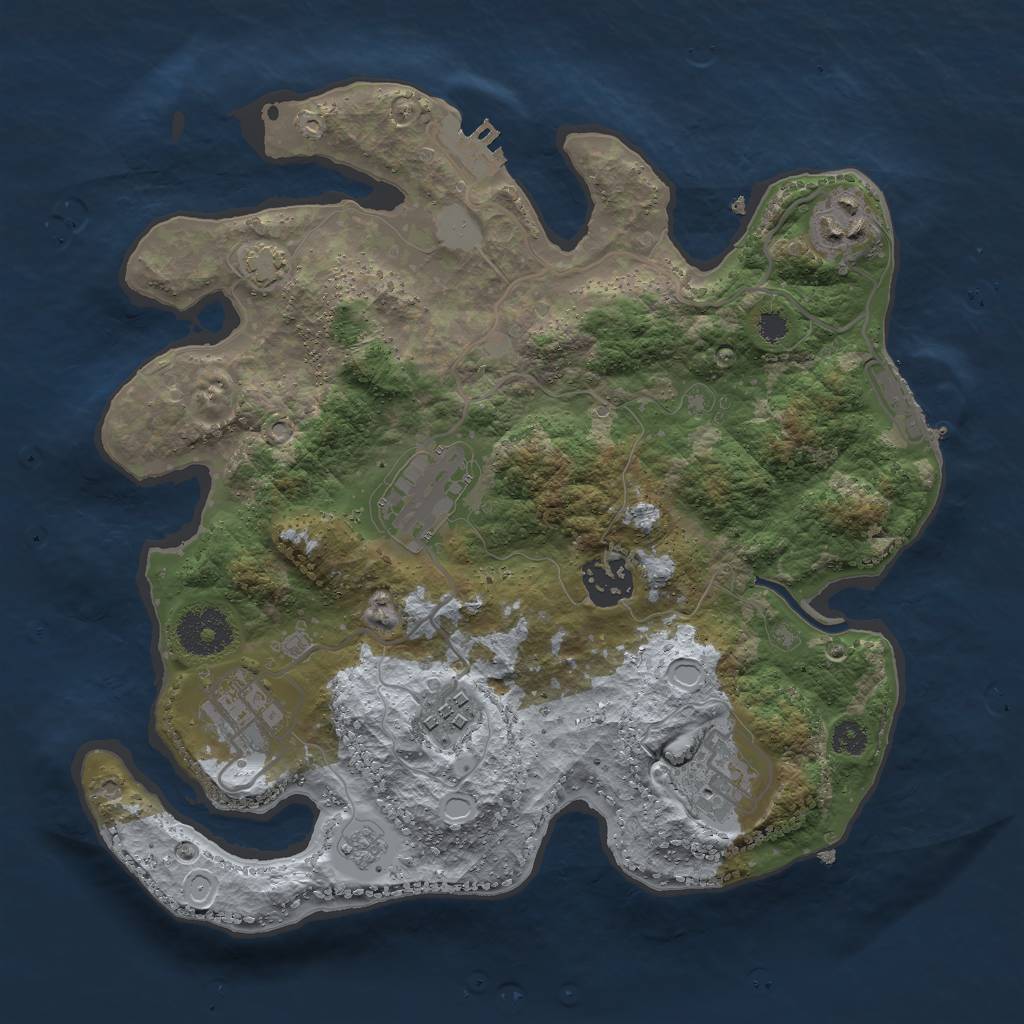 Rust Map: Procedural Map, Size: 3000, Seed: 116808644, 13 Monuments