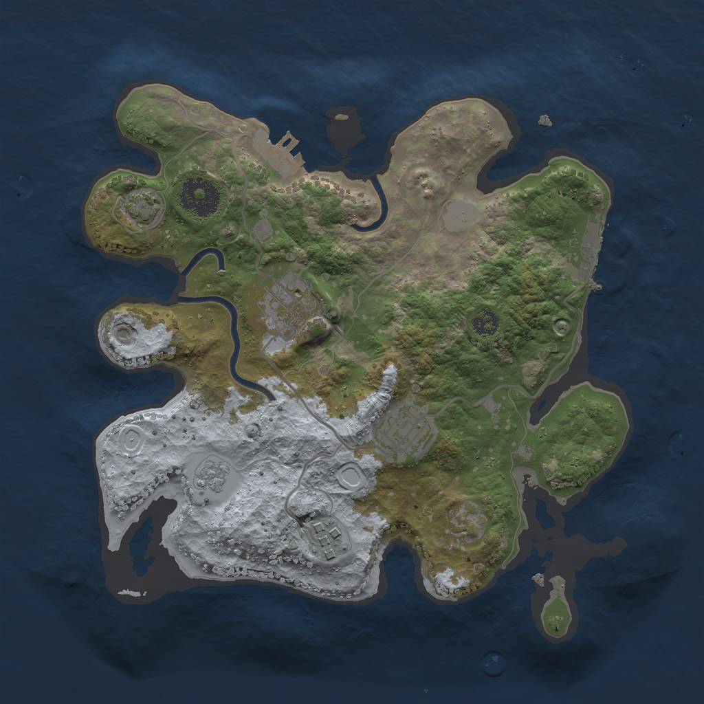 Rust Map: Procedural Map, Size: 2700, Seed: 2456965, 10 Monuments