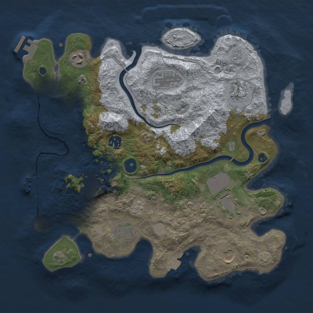 Rust Map: Procedural Map, Size: 3528, Seed: 1136314918, 15 Monuments