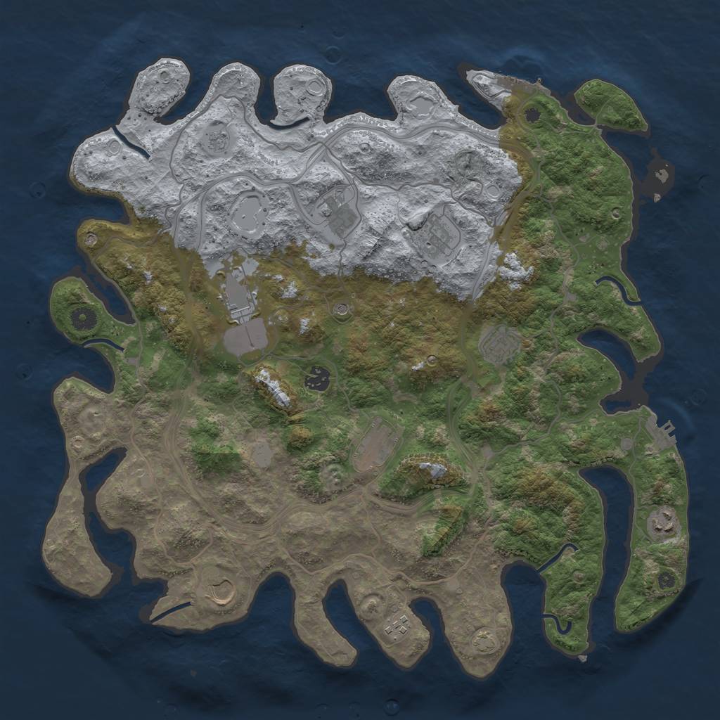 Rust Map: Procedural Map, Size: 4300, Seed: 85733148, 17 Monuments