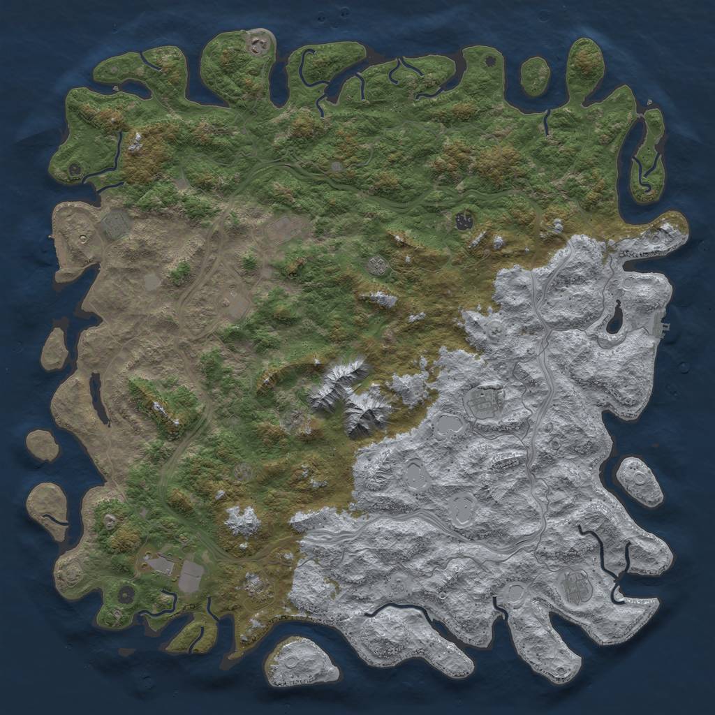 Rust Map: Procedural Map, Size: 6000, Seed: 12514588, 18 Monuments