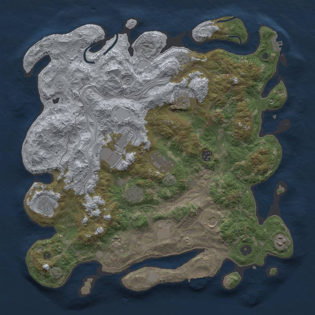 Rust Map: Procedural Map, Size: 4300, Seed: 36572608, 19 Monuments