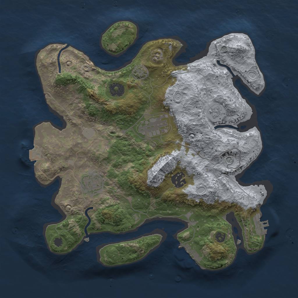 Rust Map: Procedural Map, Size: 3000, Seed: 84595, 11 Monuments