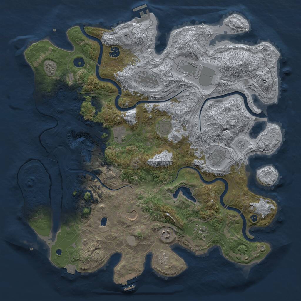 Rust Map: Procedural Map, Size: 4250, Seed: 24182, 16 Monuments