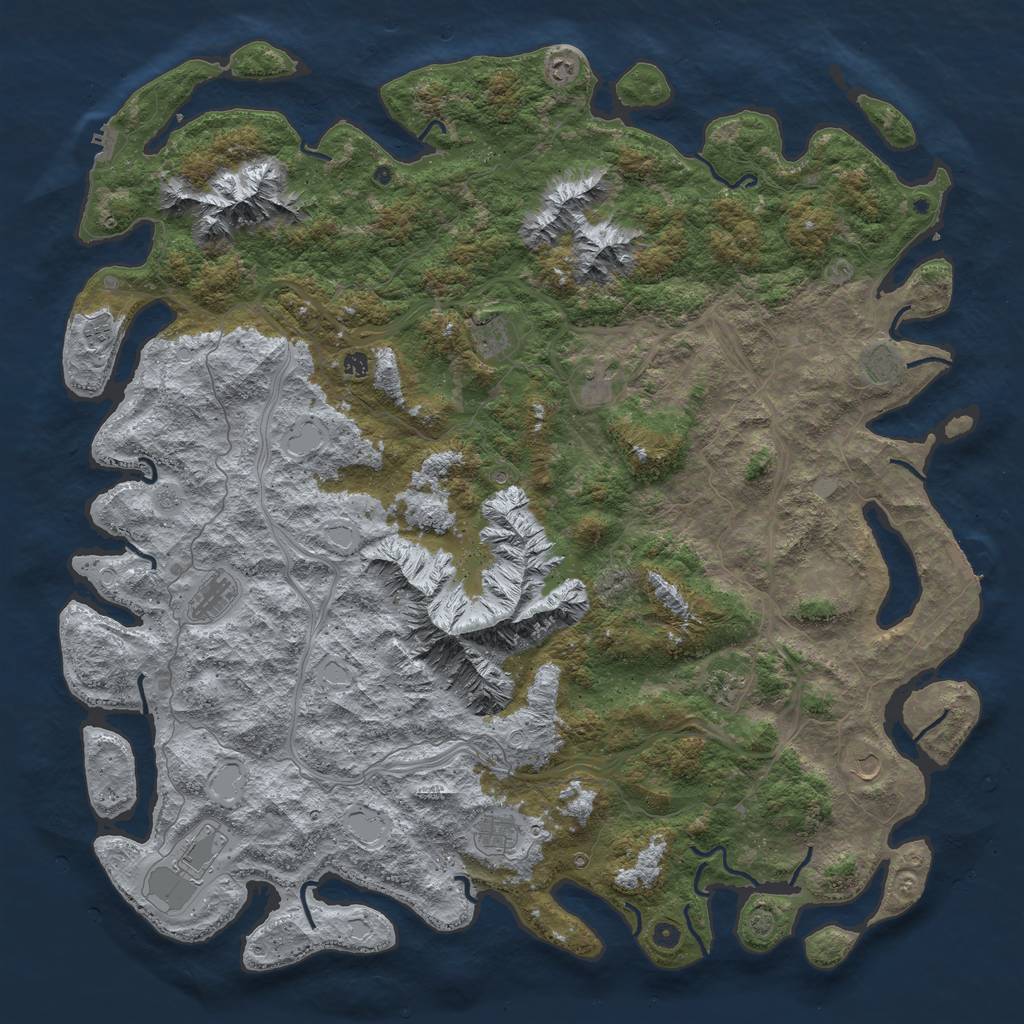 Rust Map: Procedural Map, Size: 6000, Seed: 842565681, 19 Monuments