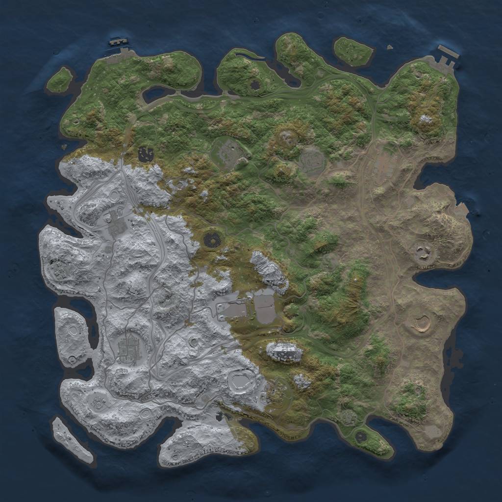 Rust Map: Procedural Map, Size: 4500, Seed: 842565681, 19 Monuments