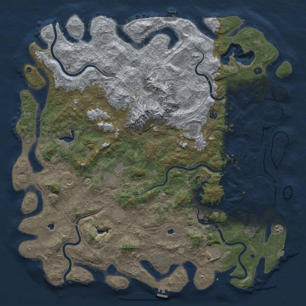 Rust Map: Procedural Map, Size: 6000, Seed: 78389724, 17 Monuments