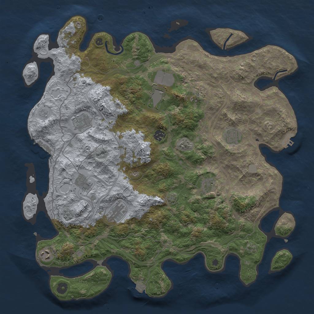 Rust Map: Procedural Map, Size: 4250, Seed: 1550075658, 18 Monuments