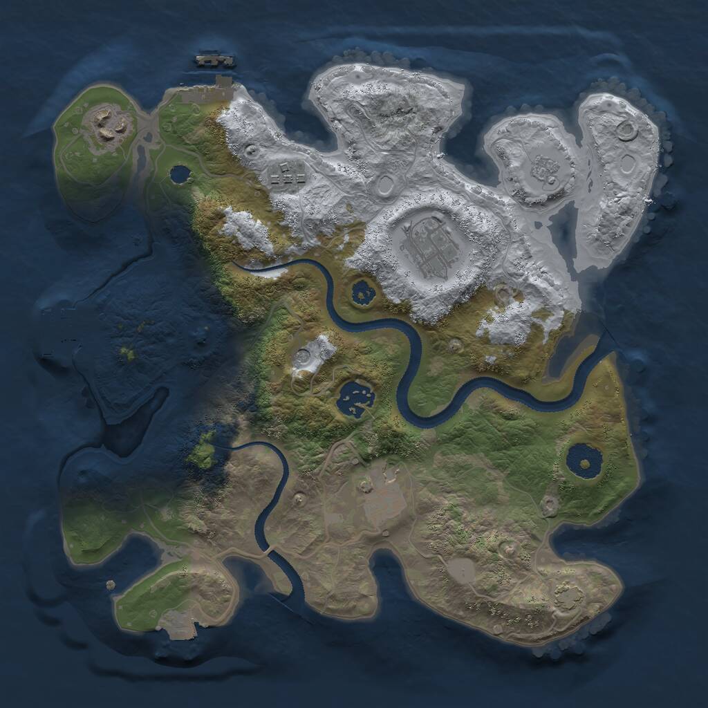 Rust Map: Procedural Map, Size: 3000, Seed: 633194970, 11 Monuments
