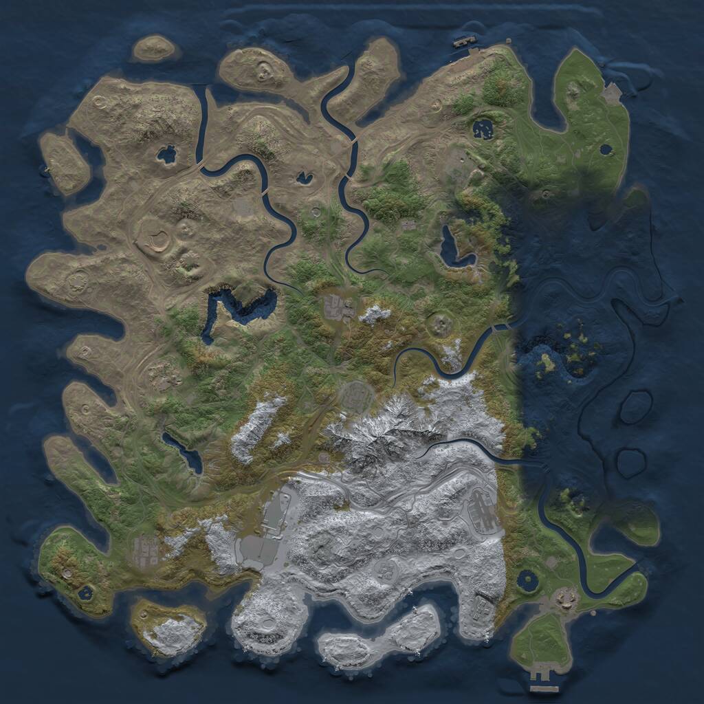 Rust Map: Procedural Map, Size: 5000, Seed: 319791052, 17 Monuments