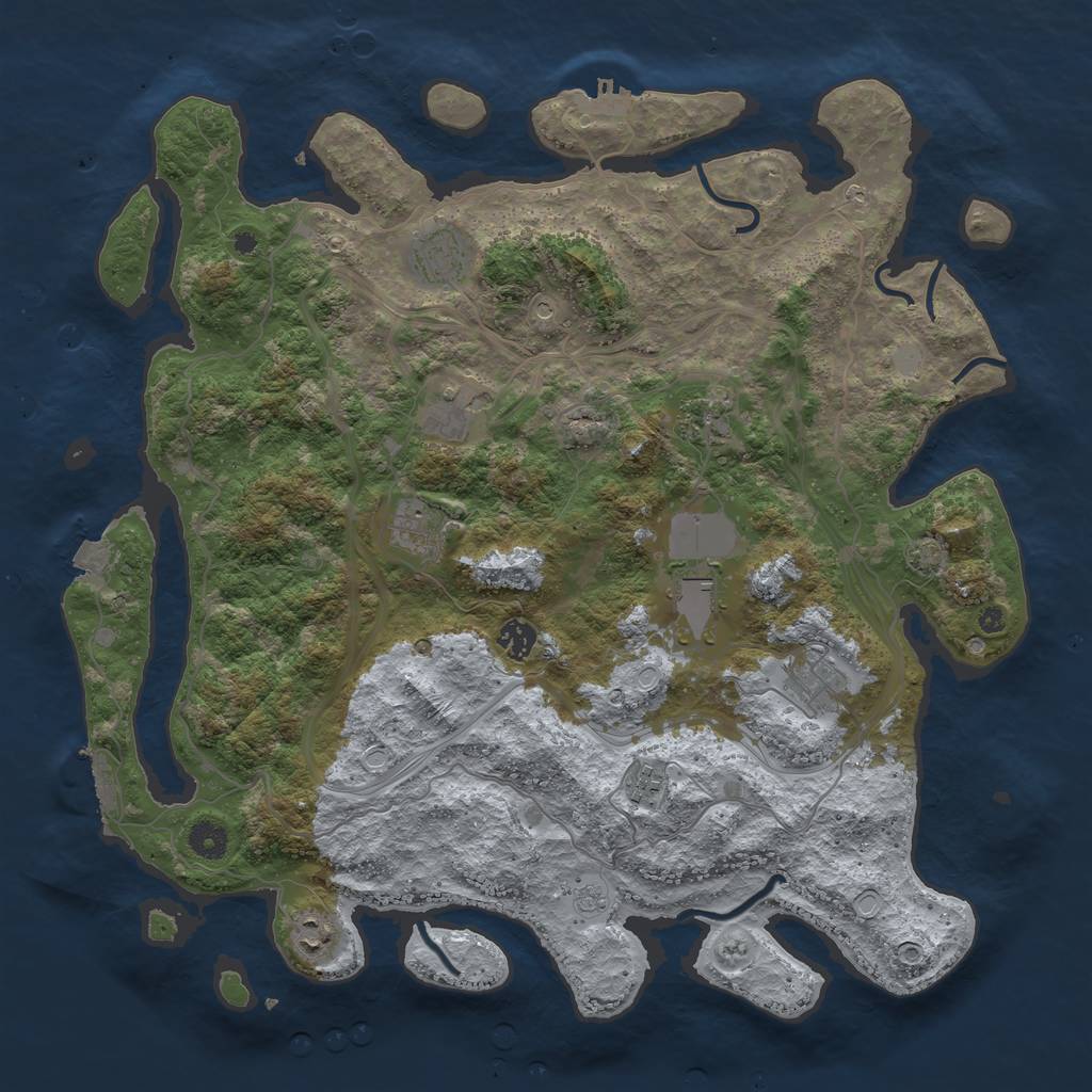 Rust Map: Procedural Map, Size: 4250, Seed: 531559, 17 Monuments