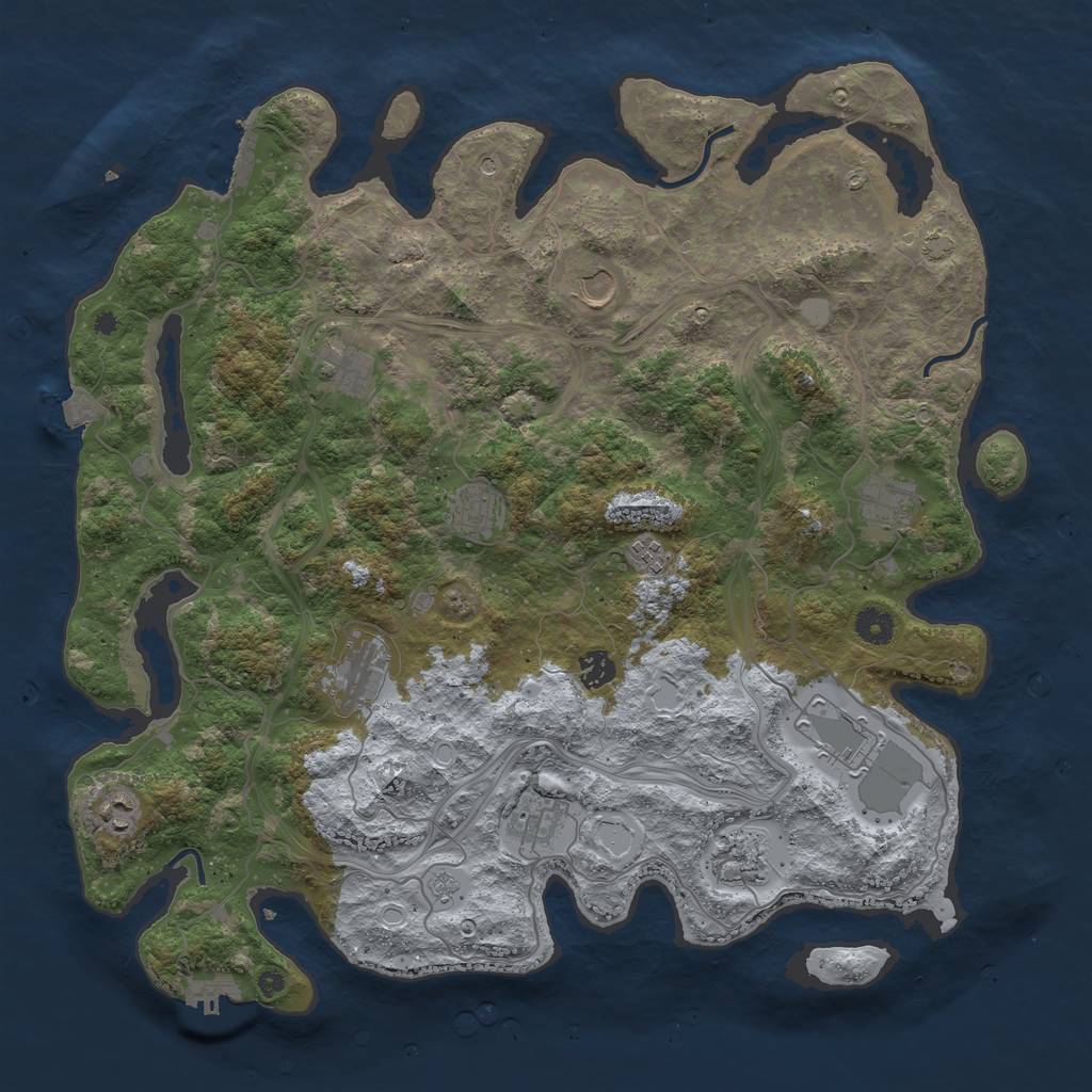 Rust Map: Procedural Map, Size: 4300, Seed: 917131, 19 Monuments