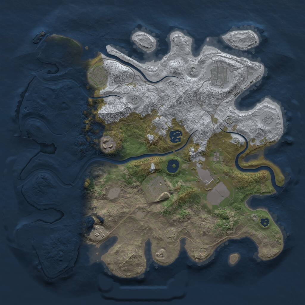 Rust Map: Procedural Map, Size: 3500, Seed: 1572015065, 13 Monuments