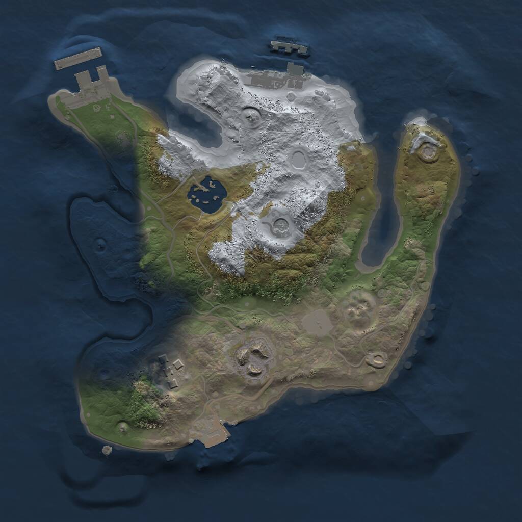Rust Map: Procedural Map, Size: 2200, Seed: 285507196, 7 Monuments