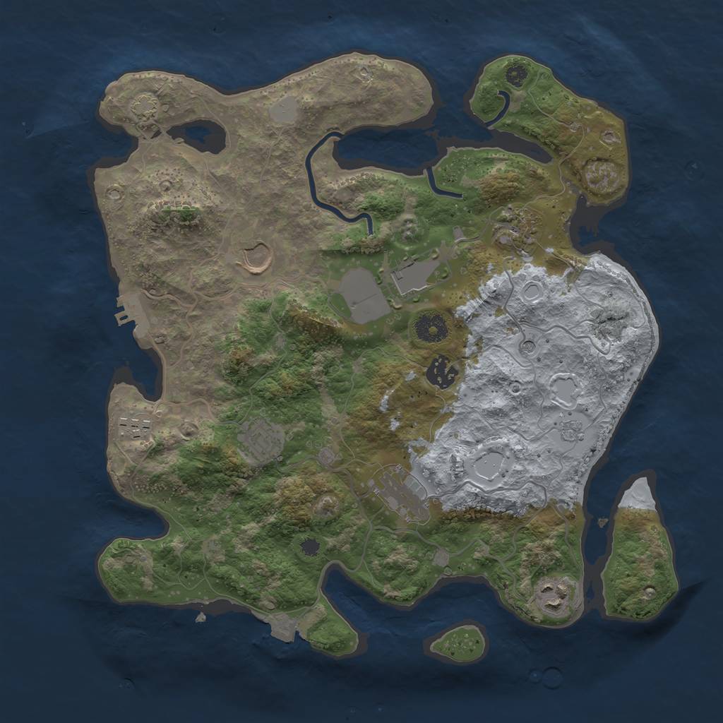 Rust Map: Procedural Map, Size: 3500, Seed: 719496080, 15 Monuments