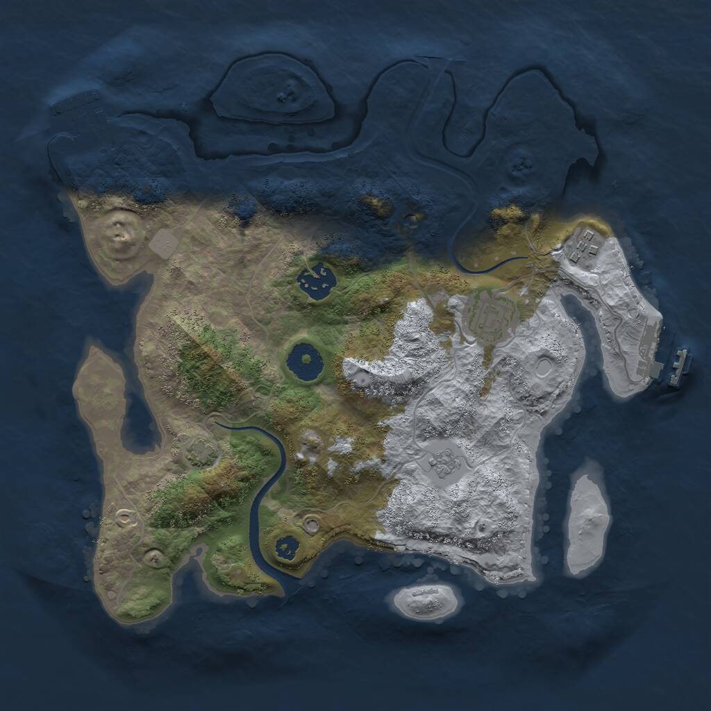 Rust Map: Procedural Map, Size: 3000, Seed: 15191, 9 Monuments