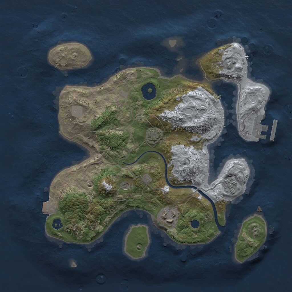 Rust Map: Procedural Map, Size: 2750, Seed: 10692, 6 Monuments