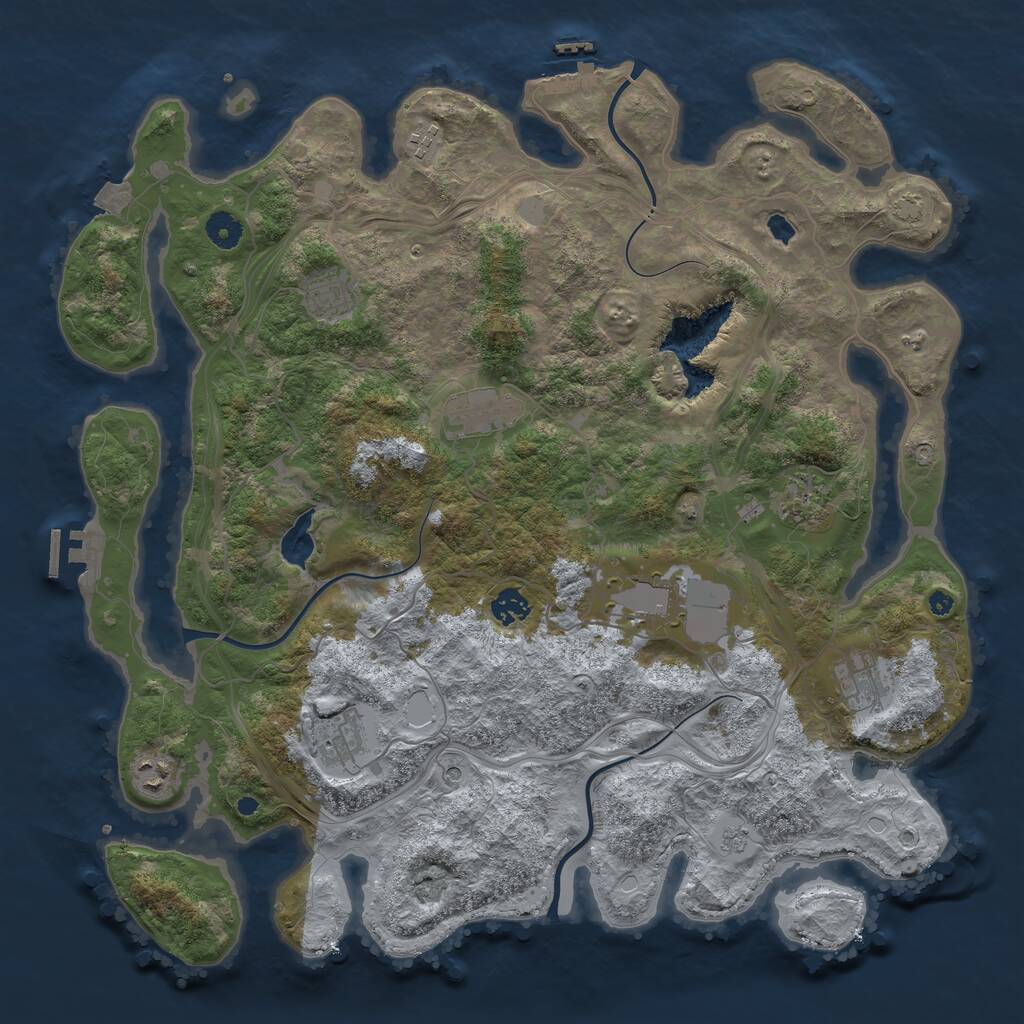 Rust Map: Procedural Map, Size: 4250, Seed: 1335640865, 15 Monuments