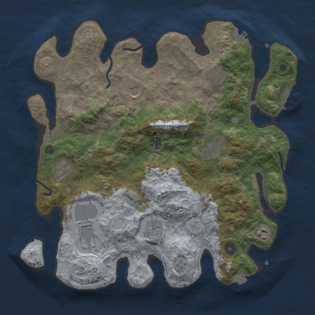 Rust Map: Procedural Map, Size: 3750, Seed: 14196, 17 Monuments