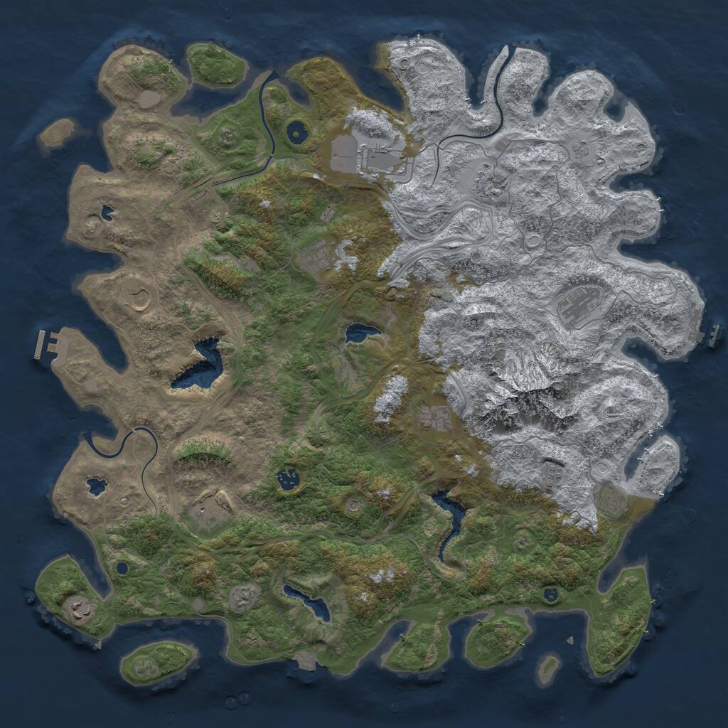 Rust Map: Procedural Map, Size: 5000, Seed: 9194, 17 Monuments