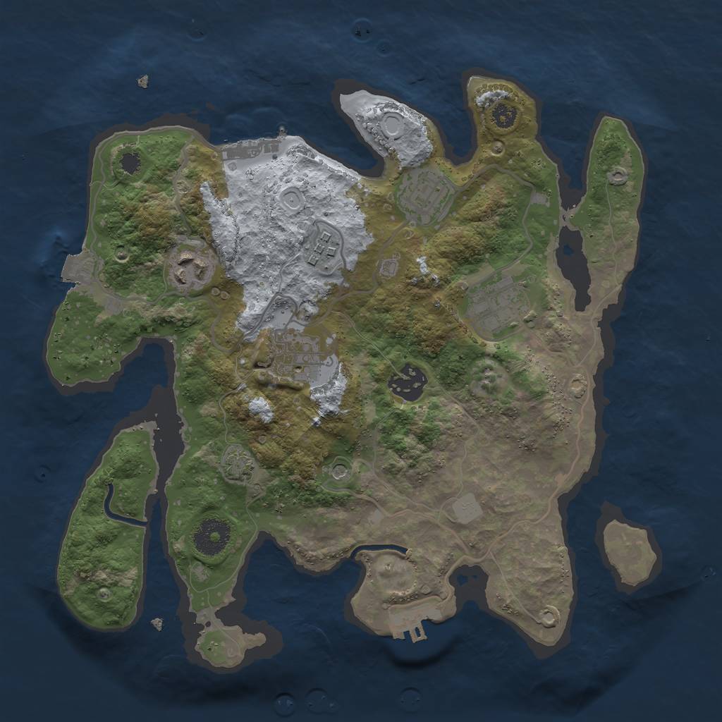 Rust Map: Procedural Map, Size: 3000, Seed: 32299, 13 Monuments