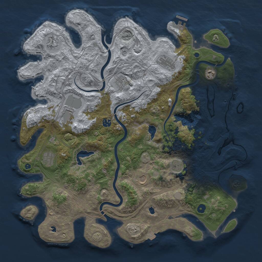 Rust Map: Procedural Map, Size: 4500, Seed: 2144405925, 15 Monuments