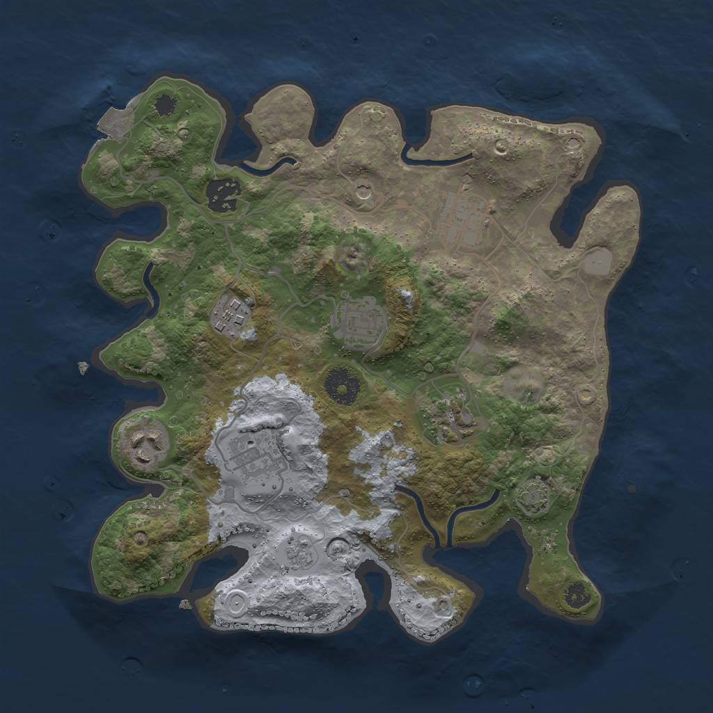 Rust Map: Procedural Map, Size: 3000, Seed: 10110, 13 Monuments