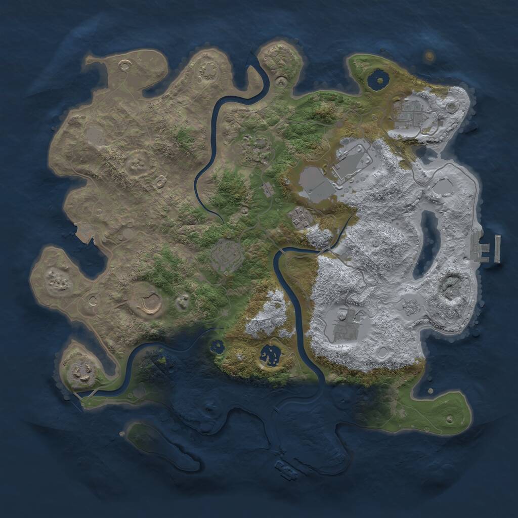 Rust Map: Procedural Map, Size: 3700, Seed: 922520893, 15 Monuments