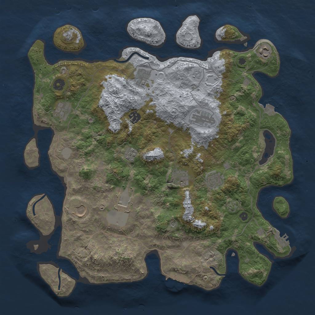 Rust Map: Procedural Map, Size: 4000, Seed: 8394755, 18 Monuments