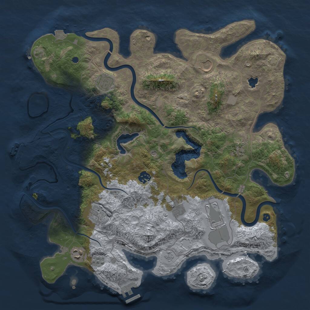Rust Map: Procedural Map, Size: 4000, Seed: 1260931058, 15 Monuments