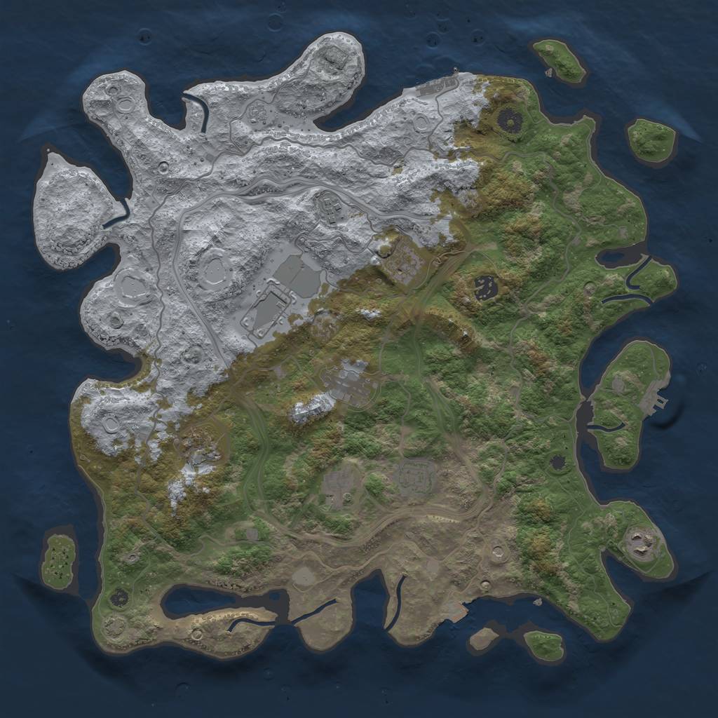 Rust Map: Procedural Map, Size: 4250, Seed: 1165302379, 17 Monuments