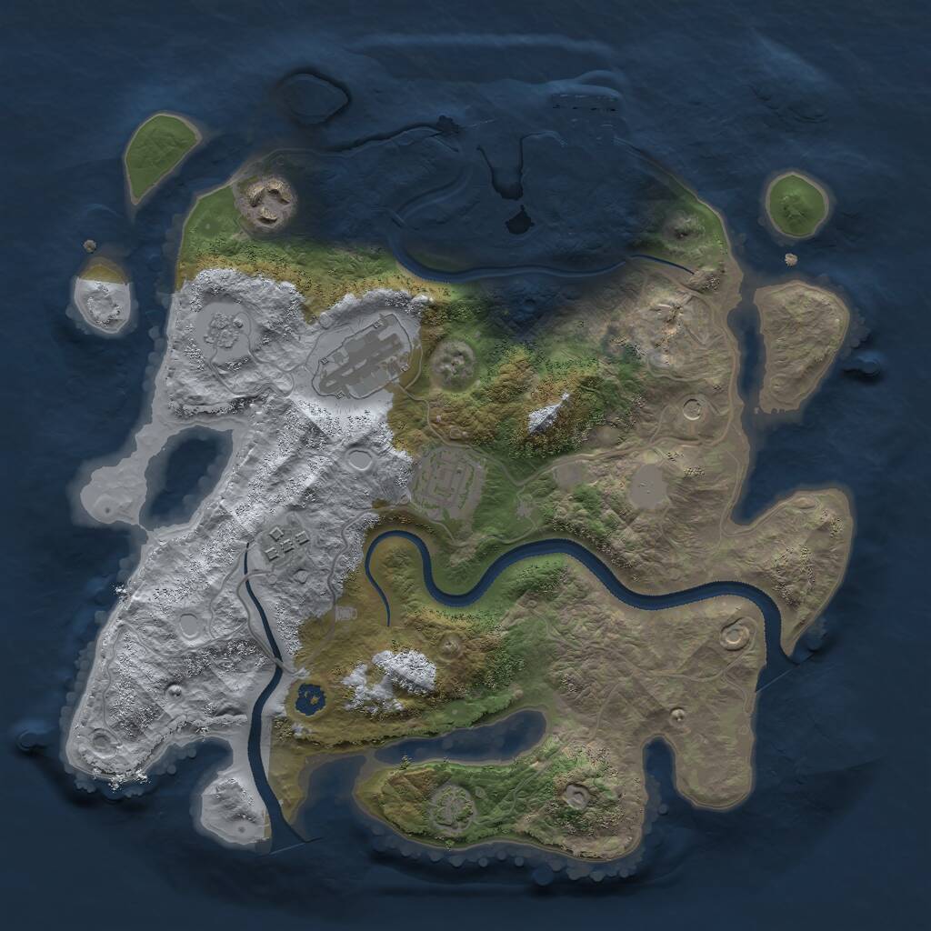 Rust Map: Procedural Map, Size: 3000, Seed: 298814435, 9 Monuments