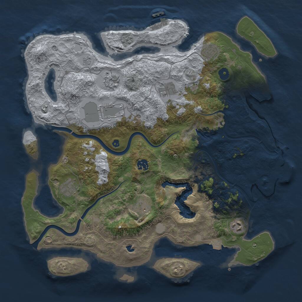 Rust Map: Procedural Map, Size: 4000, Seed: 1448374465, 15 Monuments