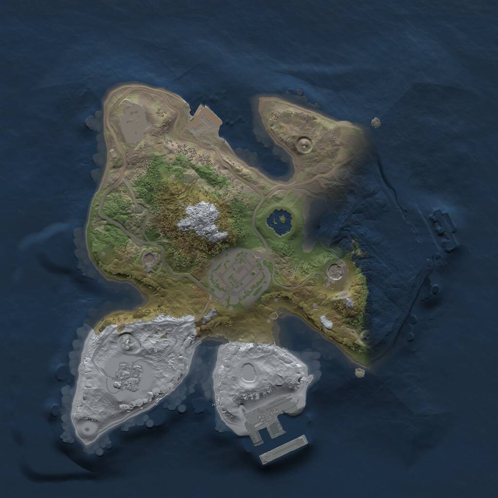 Rust Map: Procedural Map, Size: 2000, Seed: 45778, 6 Monuments