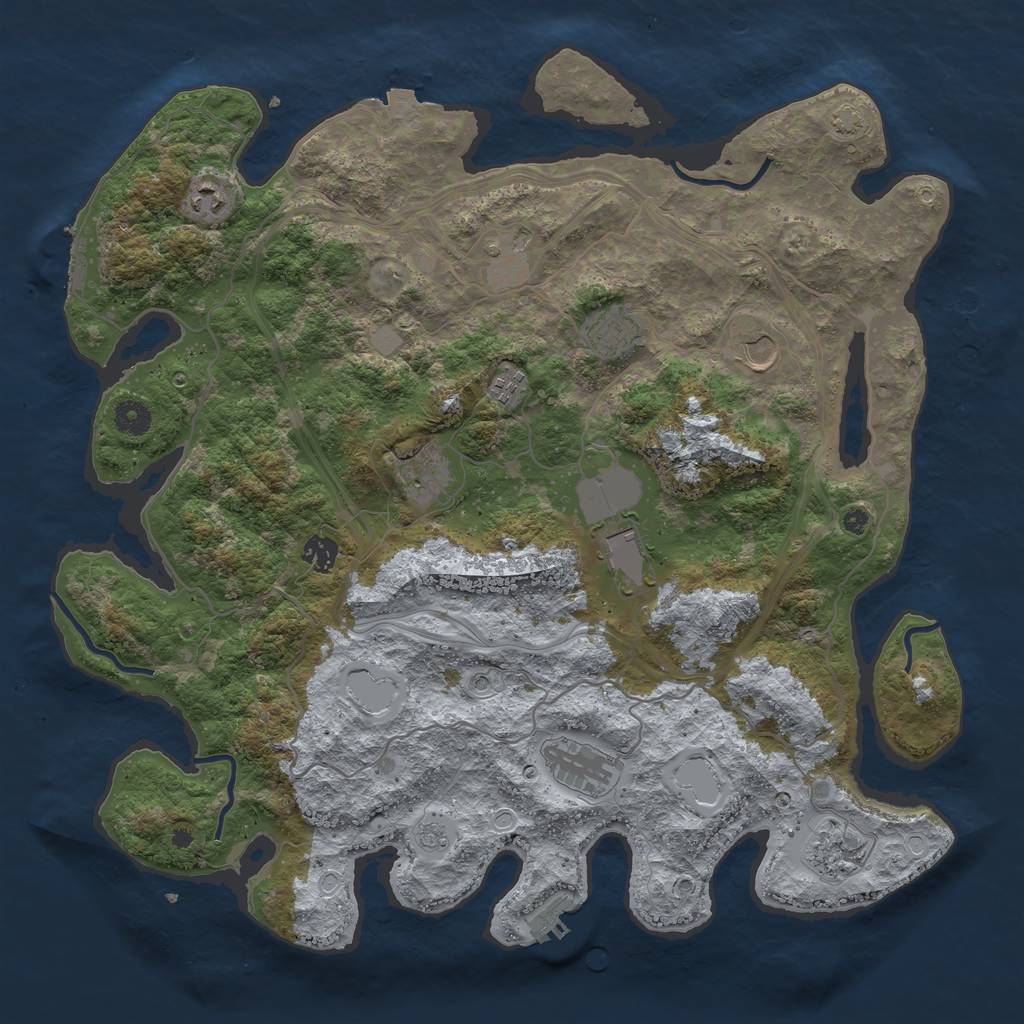 Rust Map: Procedural Map, Size: 4250, Seed: 4454788, 18 Monuments