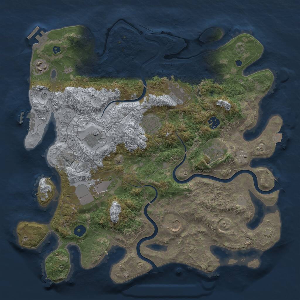 Rust Map: Procedural Map, Size: 3900, Seed: 1512298458, 15 Monuments