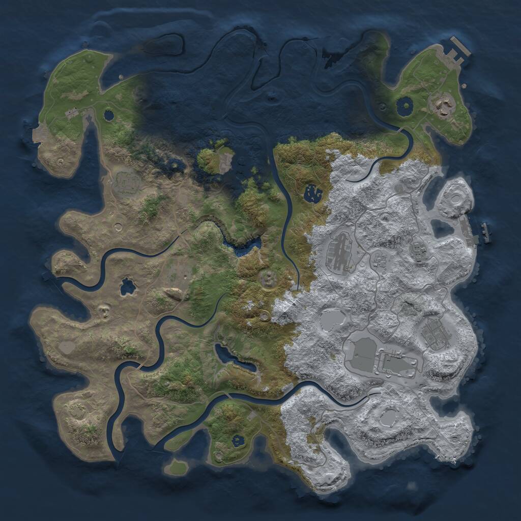 Rust Map: Procedural Map, Size: 4200, Seed: 997991547, 15 Monuments