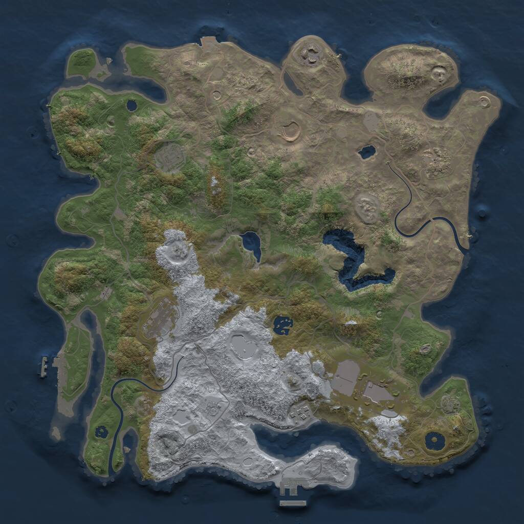 Rust Map: Procedural Map, Size: 4000, Seed: 1914498827, 14 Monuments