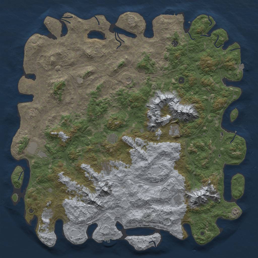 Rust Map: Procedural Map, Size: 6000, Seed: 1391912004, 19 Monuments