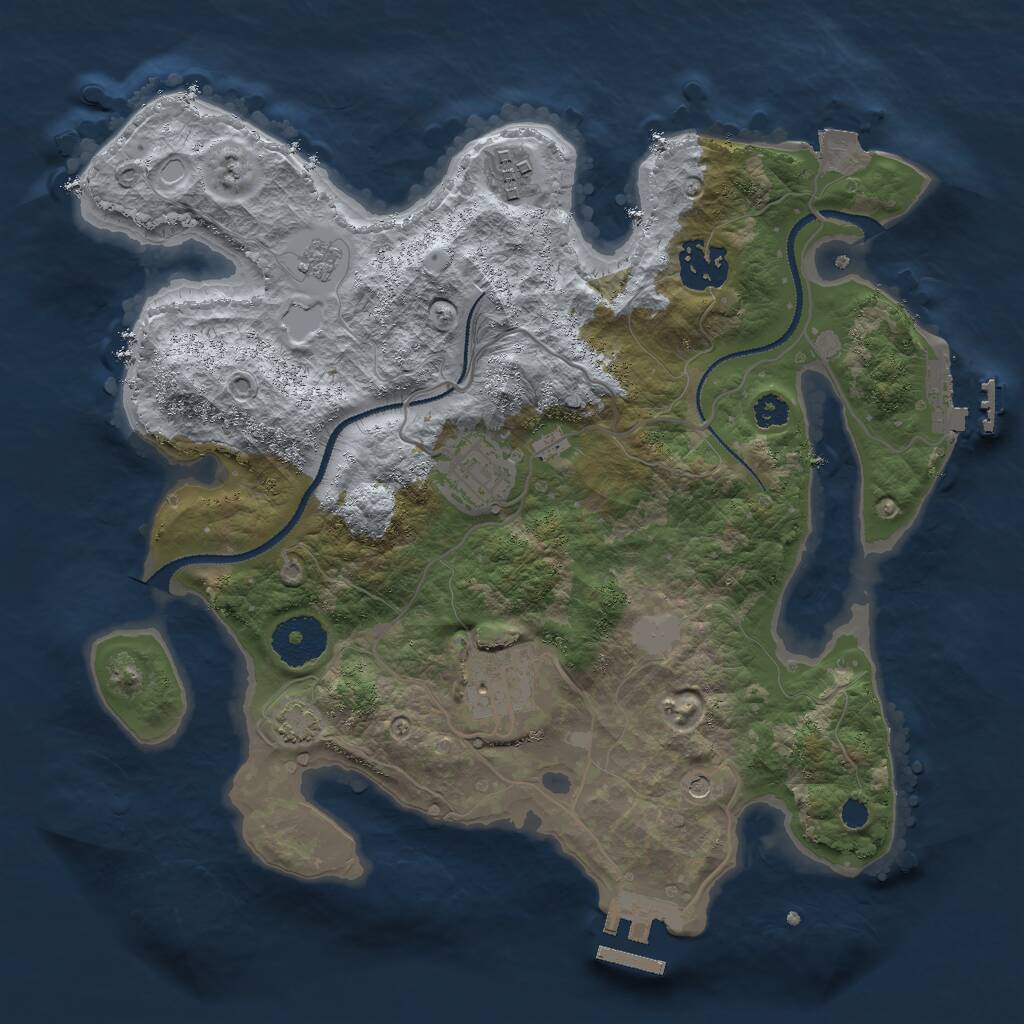 Rust Map: Procedural Map, Size: 3000, Seed: 952, 10 Monuments