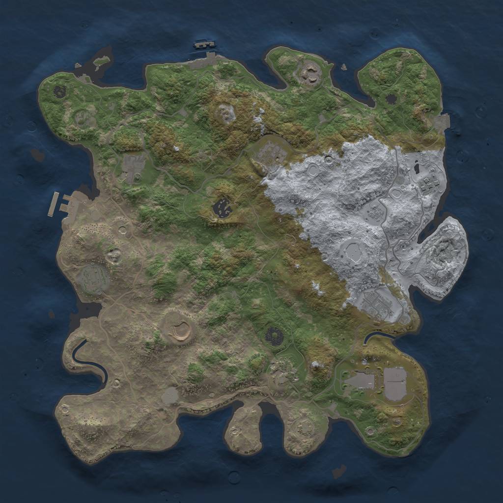 Rust Map: Procedural Map, Size: 4000, Seed: 762967720, 18 Monuments