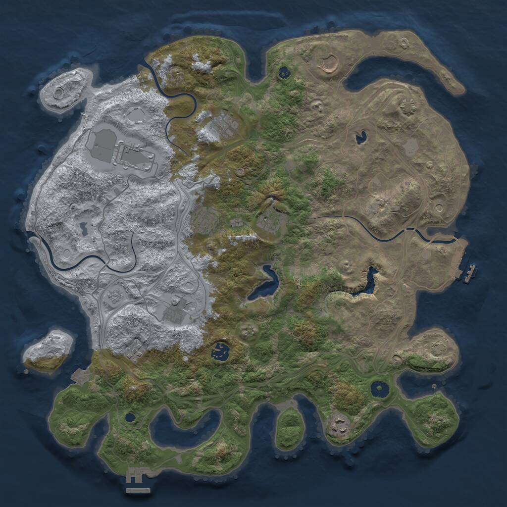 Rust Map: Procedural Map, Size: 4250, Seed: 546423, 15 Monuments