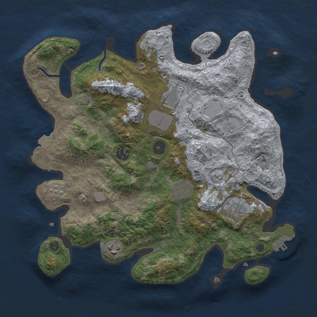 Rust Map: Procedural Map, Size: 3500, Seed: 962513200, 13 Monuments