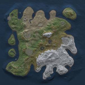 Thumbnail Rust Map: Procedural Map, Size: 3000, Seed: 34232763, 12 Monuments