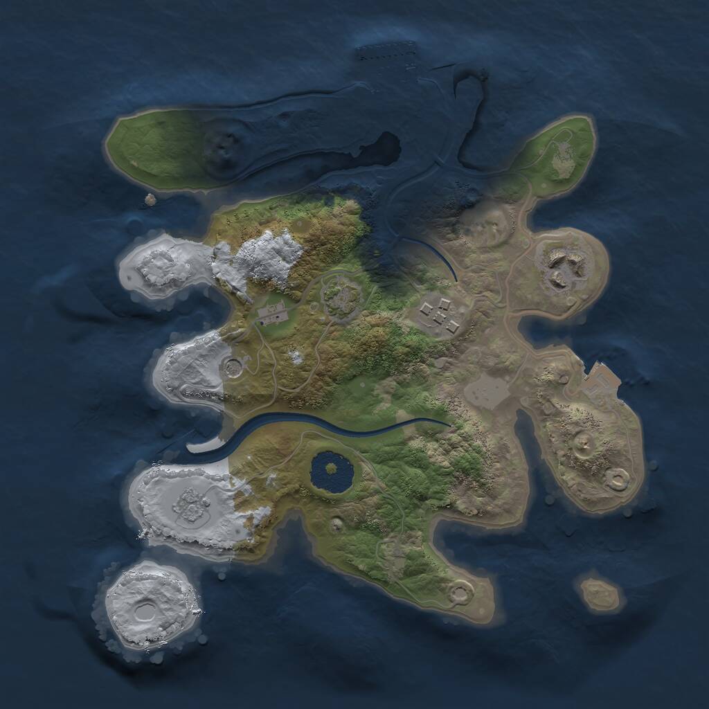 Rust Map: Procedural Map, Size: 2500, Seed: 365024044, 7 Monuments