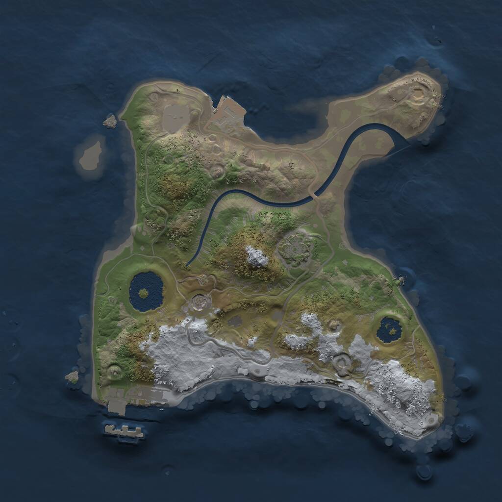 Rust Map: Procedural Map, Size: 2000, Seed: 88203898, 4 Monuments